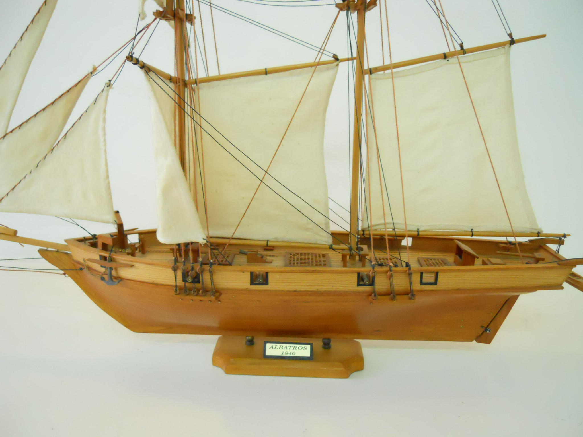 Vintage Wooden Model Ship Boat Handmade By Mauritian Artisans Long 72   Il Fullxfull.1376885875 F1mc 