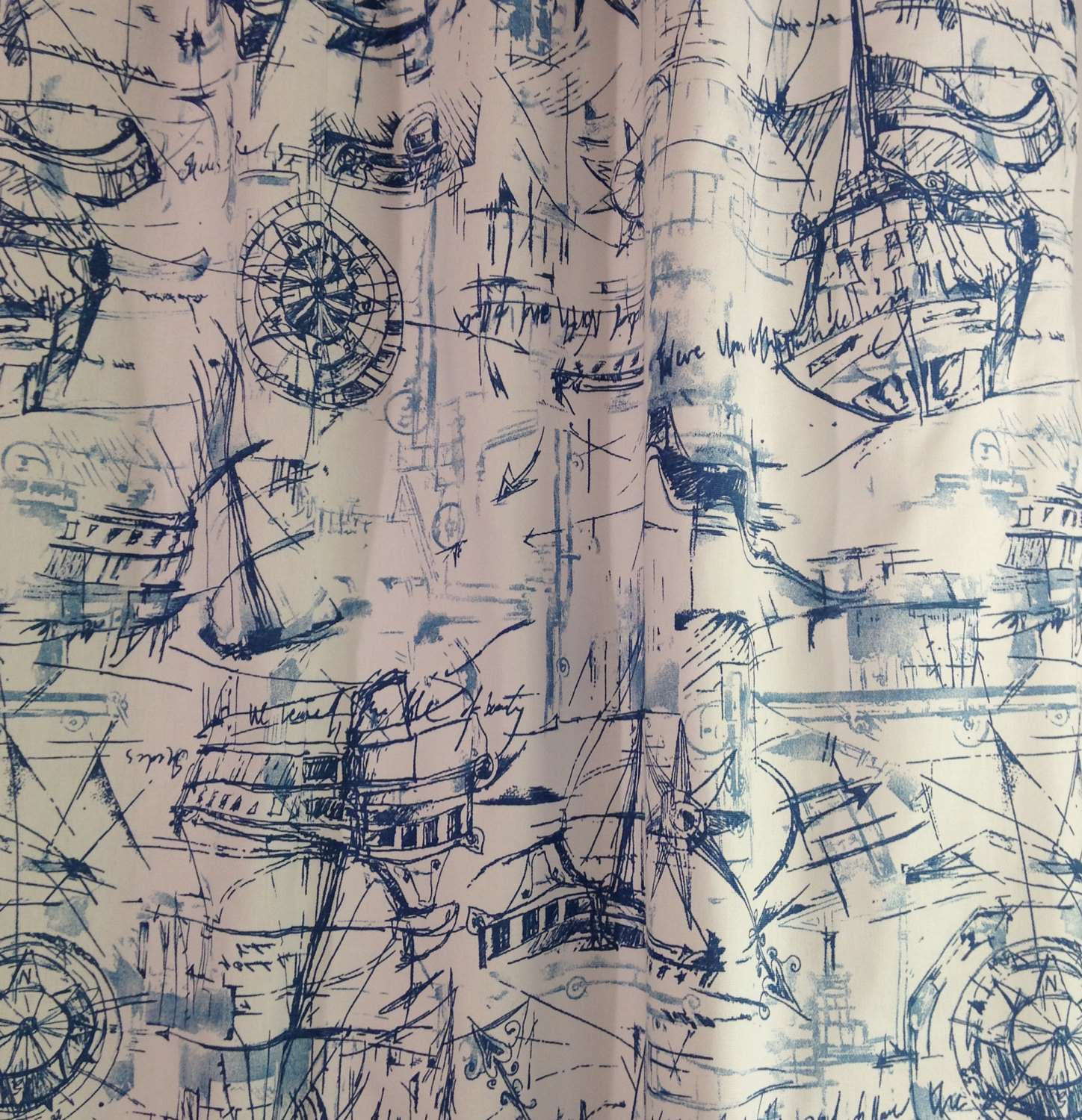 Beachhouse Shower Curtain Schooner Nautical Long Beachhouse Shower Curtain Schooner Nautical Long 72 X 84